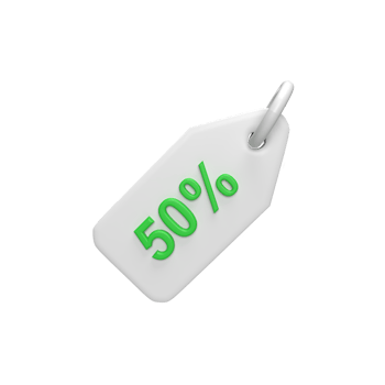 3D Tag discount. Rendered object illustration png