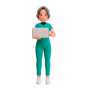 Healthcare and medicine concept - smiling nurse 3d render png