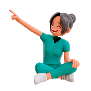 cute nurses pointing up png
