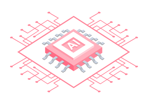 pink artificial intelligence technology circuit png file