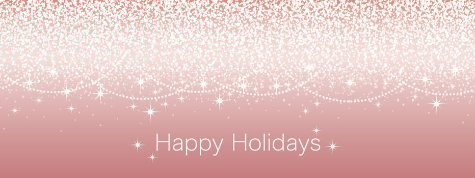 Abstract Pink Vector Happy Holidays Seamless Background With Bright Glittering Particles And Text Space.