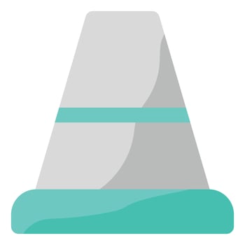 Construction Themed Flat Style Cone Icon vector