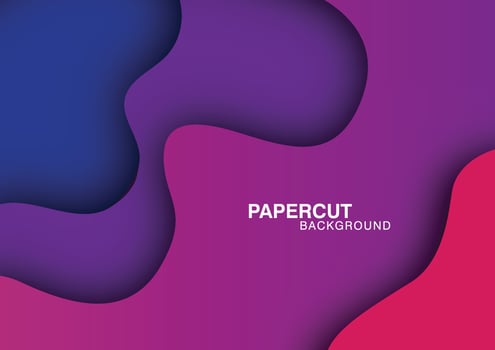 Paper cut style design for branding, advertising with abstract shapes. Modern background for covers, invitations, posters, banners, flyers, placards. Vector illustration.