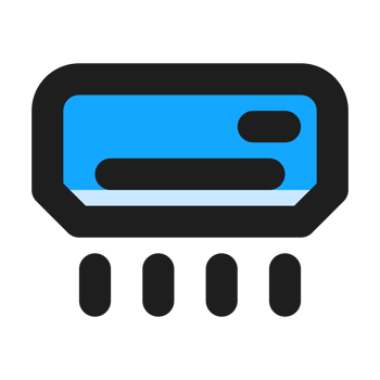 Air Conditioner flat color outline icon png