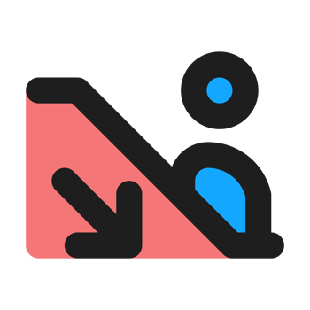 Downstairs flat color outline icon png