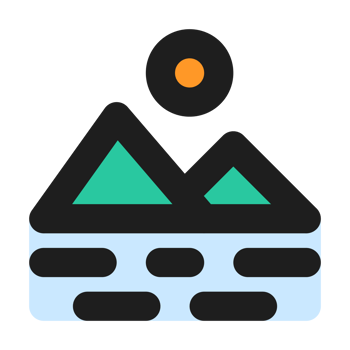 Landscape flat color outline icon png