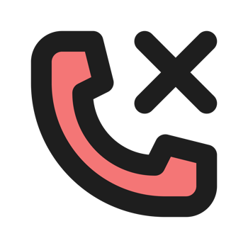 Missed Call flat color outline icon png