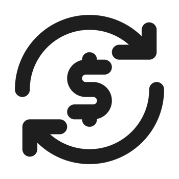 Refund flat color outline icon png
