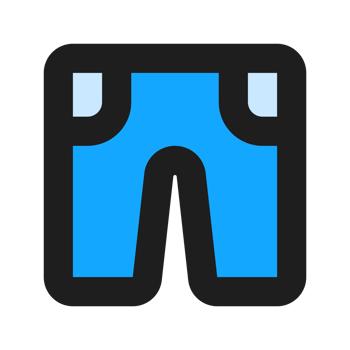 Shorts flat color outline icon png