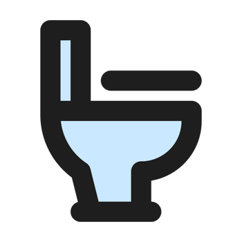 Toilet flat color outline icon png