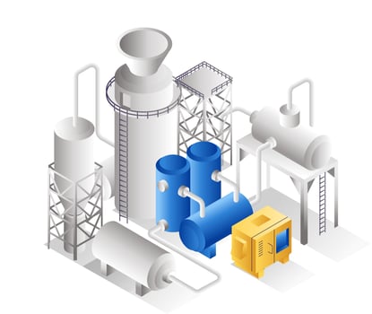 Bio gas industry tube line vector
