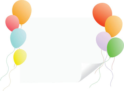 Colorful balloon with blank paper PNG Clipart With Transparent Background for decoration of art file.