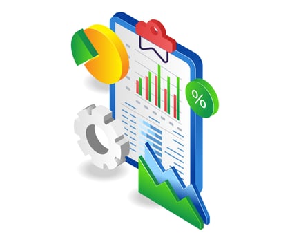 Investment business enterprise data analysis workboard vector