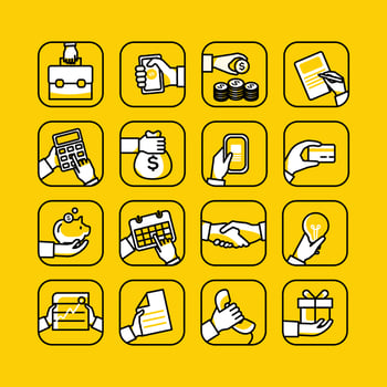 Marketing flat line icons set vector