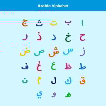 arabic aplhabet kids learning islamic colorful vector