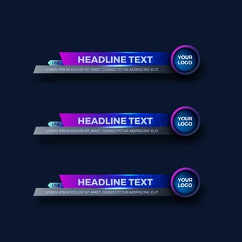 abstract modern geometric lower third banner template design for broadcasting, live, streaming, video template. Vector Illustration