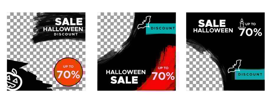 Halloween sale social media post promotion vector