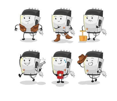 hair clipper mascot vector