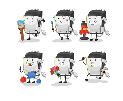 hair clipper cartoon character vector