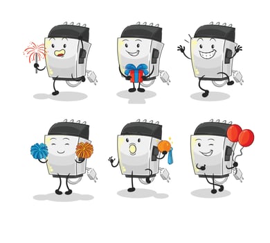 hair clipper cartoon character vector