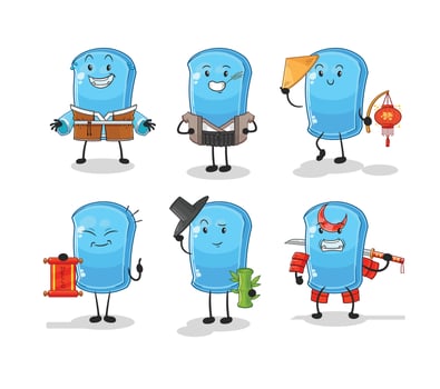 ski board cartoon character vector