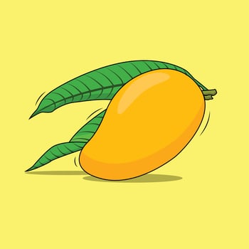 Sweet fresh mango cartoon illustration vector
