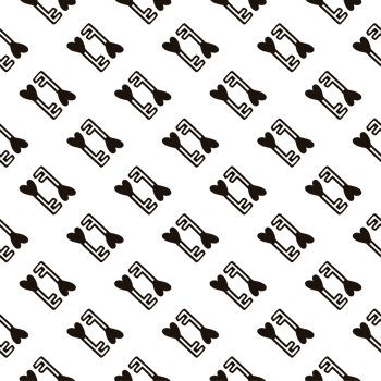 Seamless pattern with a heart-shaped key. png
