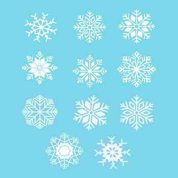 Snowflakes vector illustration set collection