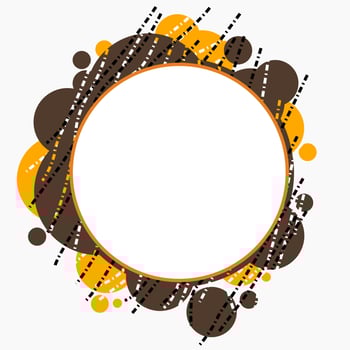 Editable Vector of Abstract Circles with Stitched Effect Lines for Text Background
