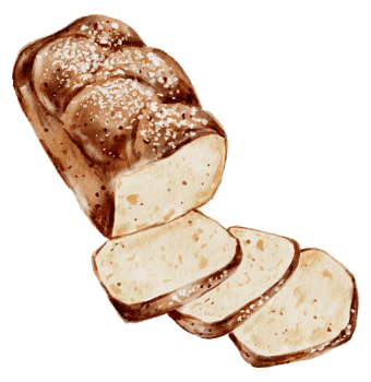 Watercolor bakery, bread, pie, bake, hand paint png