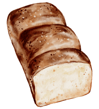 Watercolor bakery, bread, pie, bake, hand paint png