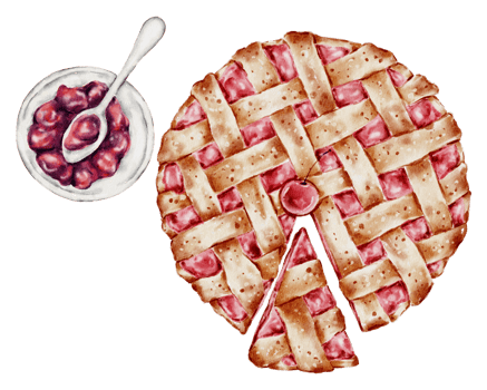 Watercolor bakery, bread, pie, bake, hand paint png