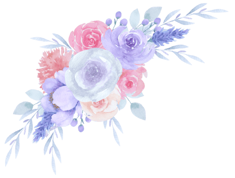 Pink flower bouquet watercolor png
