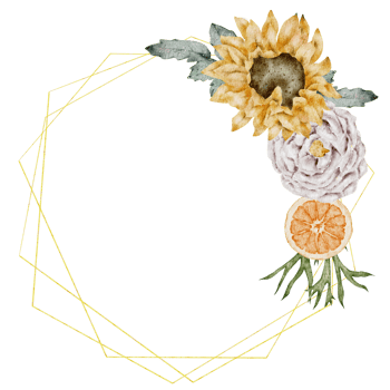 Sunflower wreath watercolor png
