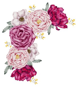 Pink flower bouquet watercolor png