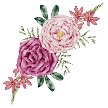 Pink flower bouquet watercolor png
