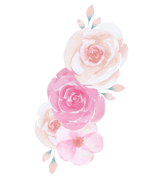Pink flower bouquet watercolor png