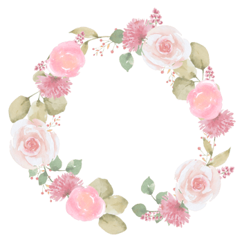 Flower wreath watercolor png