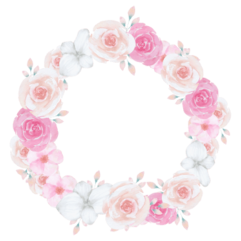 Flower wreath watercolor png