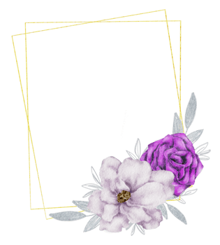 Violet flower wreath watercolor png