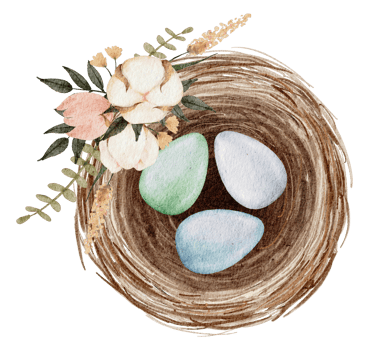 Easter eggs in the nest watercolor png