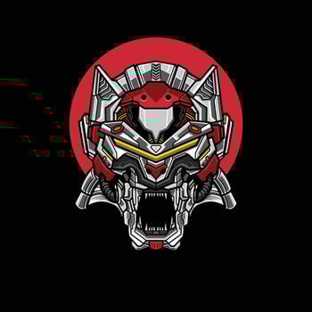 Robotic Head Animal Illustration Logo Character vector