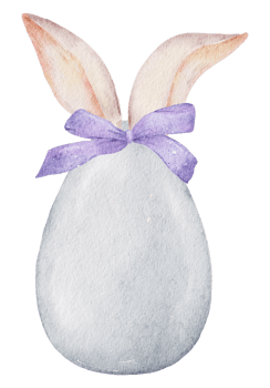 Easter eggs with ear rabbit watercolor png