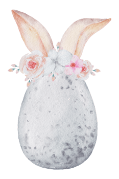 Easter eggs with ear rabbit watercolor png