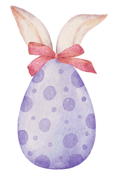 Easter eggs with ear rabbit watercolor png