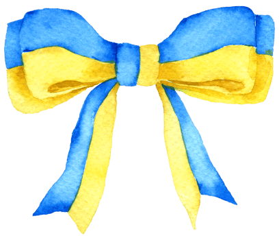 Flag of Ukraine in ribbon watercolor png