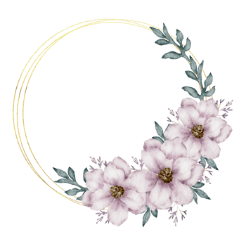Floral wreath watercolor hand paint png