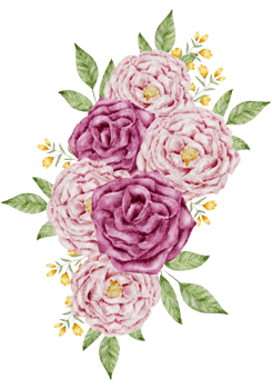 Floral bouquet and wreath watercolor png