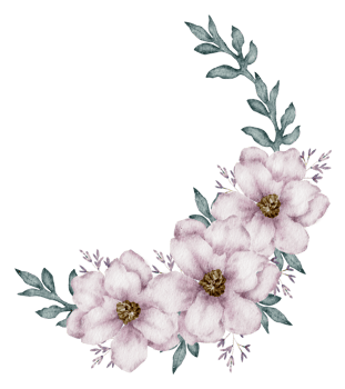 Floral bouquet and wreath watercolor png