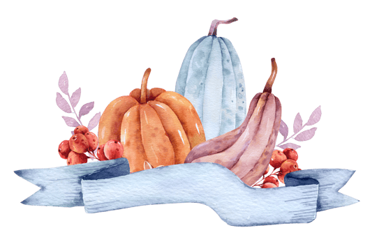 Autumn watercolor composition, Thanksgiving day png